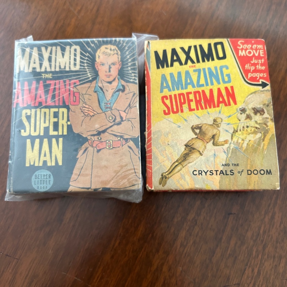 Maximo The Amazing Superman Big Little book Set circa 1940 vintage